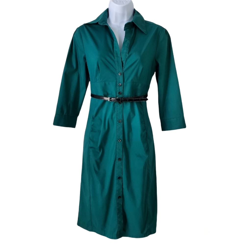 Express Emerald Green Shirt Dress Sz 4